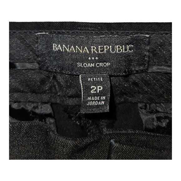 Banana Republic Sloan Crop Capris Women's 2P Black Pockets Stretch Casual Travel - Picture 2 of 9